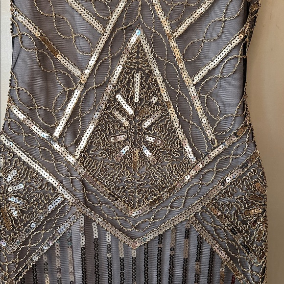 1920’s Flapper Gold and Black Sequin Fringe size M - Picture 7 of 10